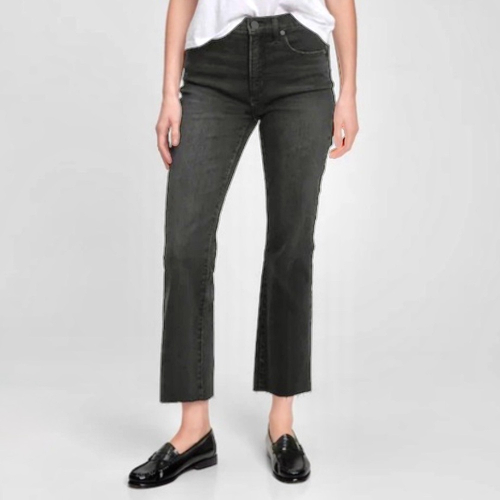 GAP Kick Fit High Rise Washed Black Jeans Raw Hem 30/10R